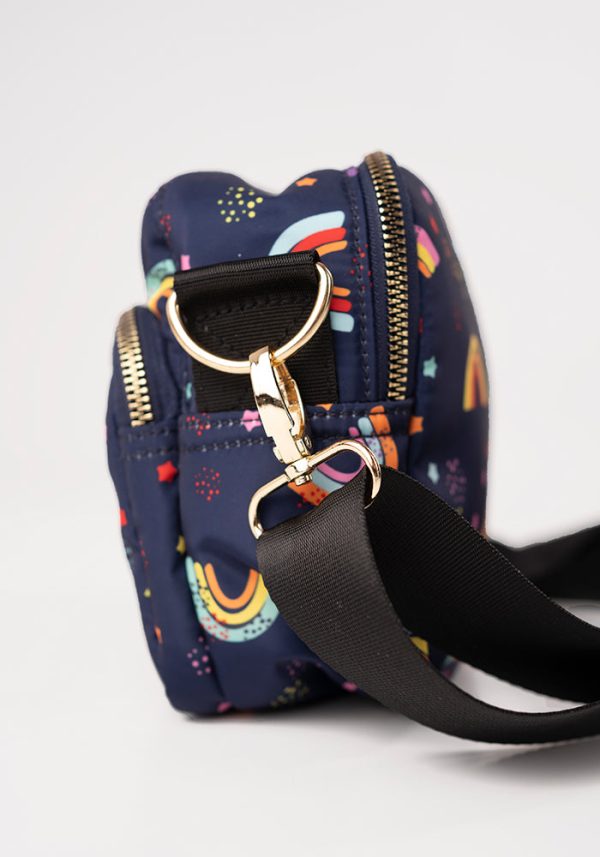 Navy Rainbow Print Cross Body Bag For Cheap