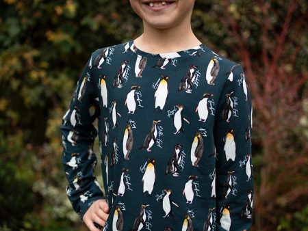 Children s Penguin Print Cotton T-Shirt (Opaline) Cheap