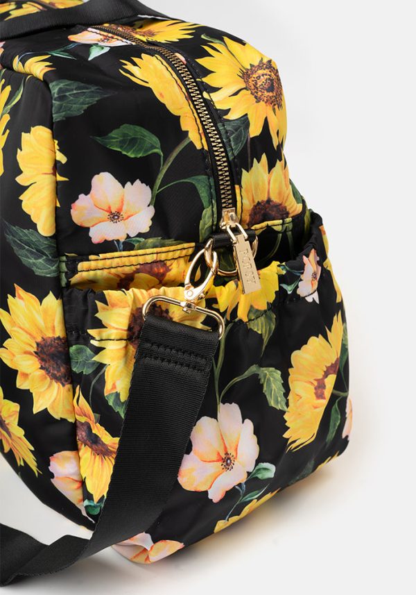 Black Sunflower Print Holdall on Sale