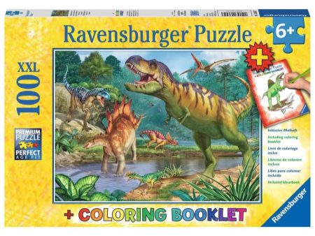 100pc World of Dinosaurs and Colouring Book For Discount