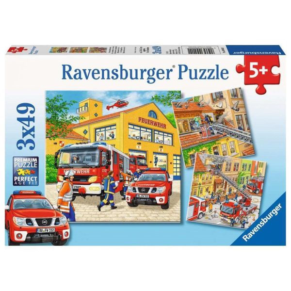 3x49pc Fire Brigade Run Puzzle Cheap