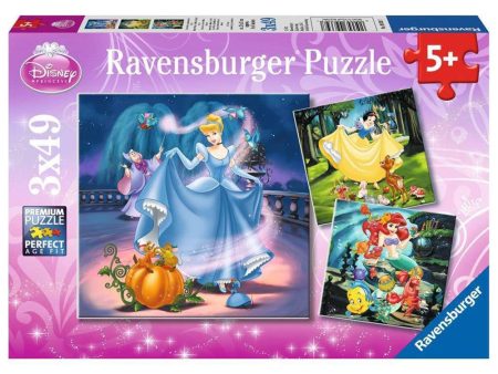 3x49pc Disney Snow White Cinderella Ariel Cheap