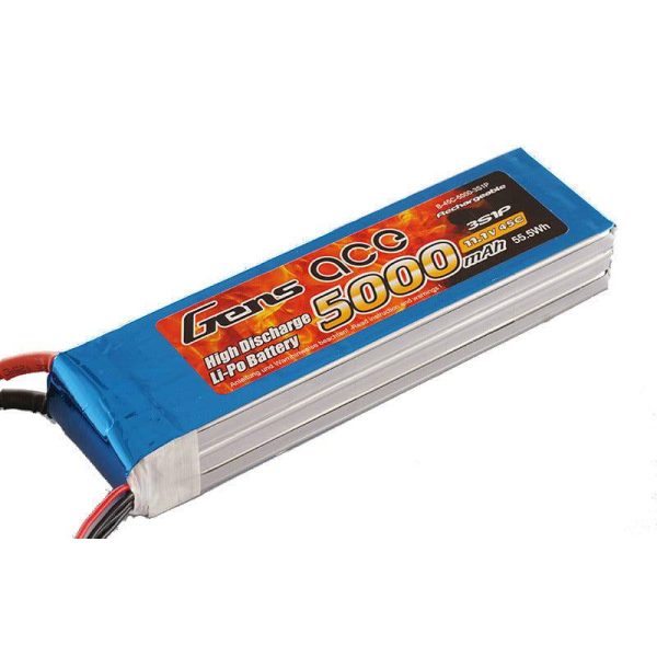 Gens Ace 5000mAh 45C 11.1V Soft Case Battery Deans Plug For Cheap